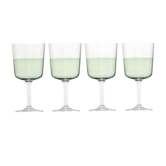 Royal Doulton Other - Royal Doulton 1815 Set Of 4 Green & Clear Wine Glasses 11.8 oz New in Box